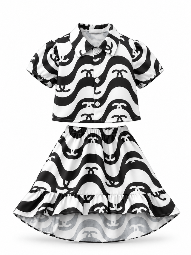 Setelan Kerut Wavy Long Line