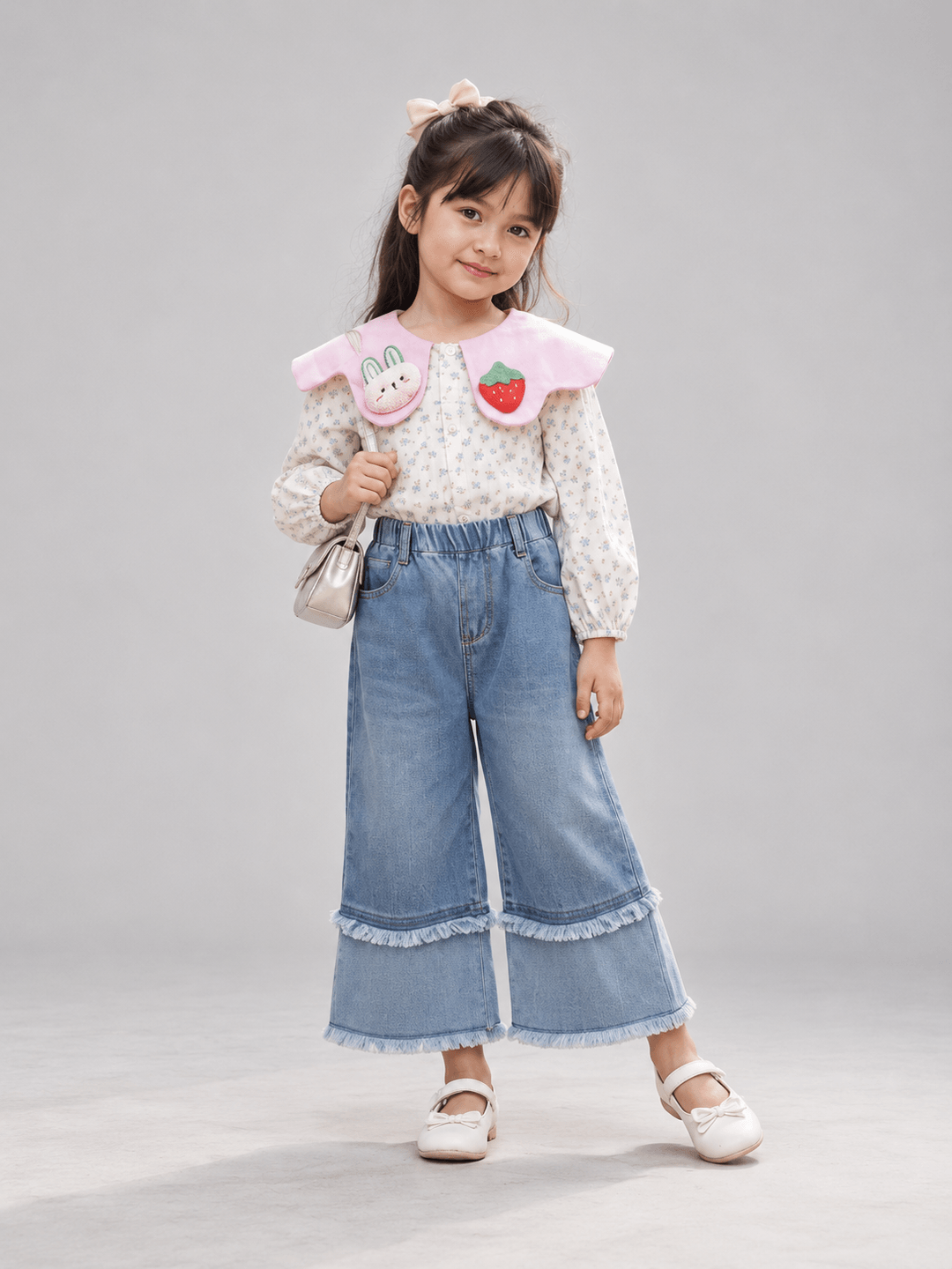 Setelan Strawberry Pompom Pattern Bunny - Foto 1