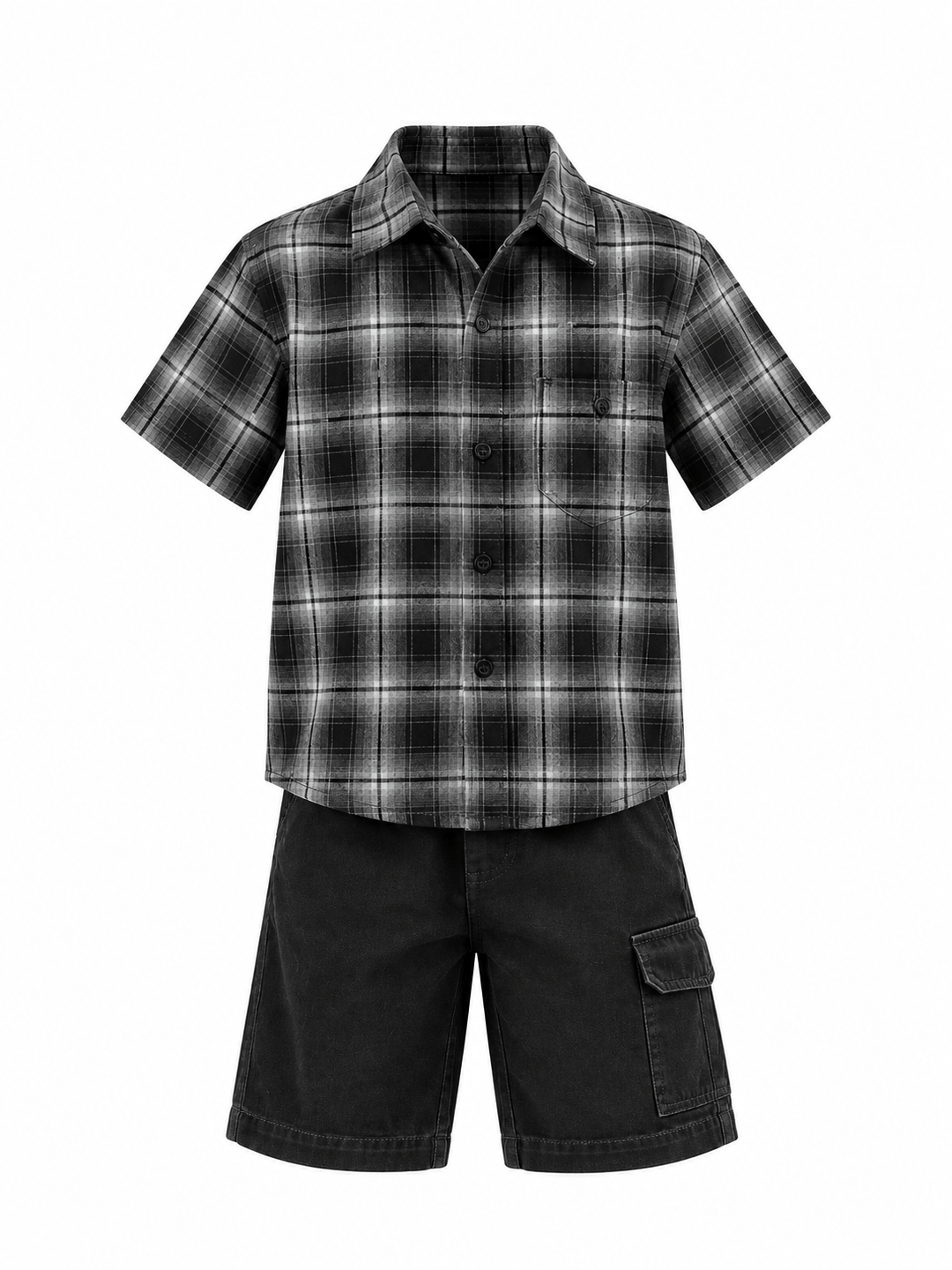 Set Boys Black Down Tartan