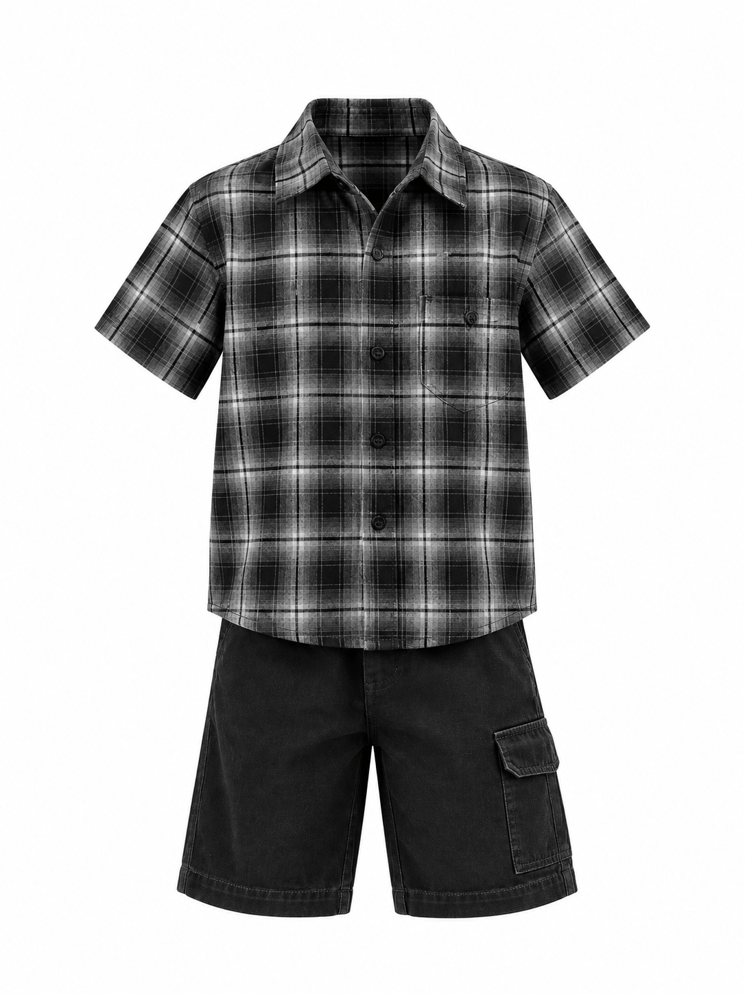 Set Boys Black Down Tartan