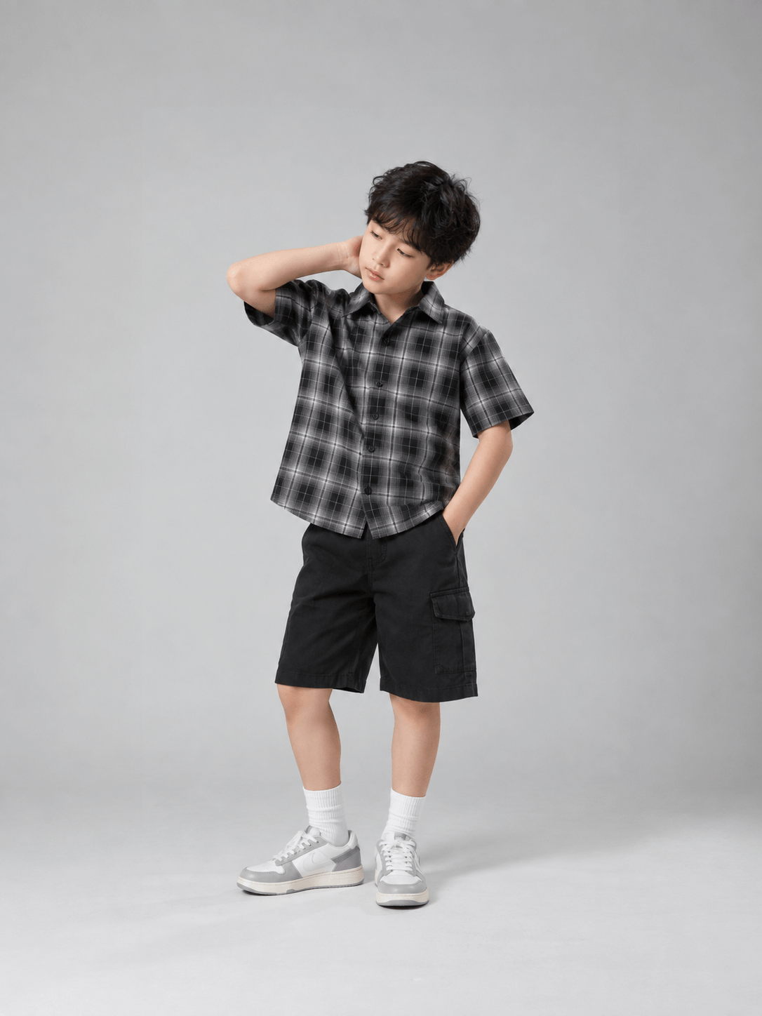 Set Boys Black Down Tartan