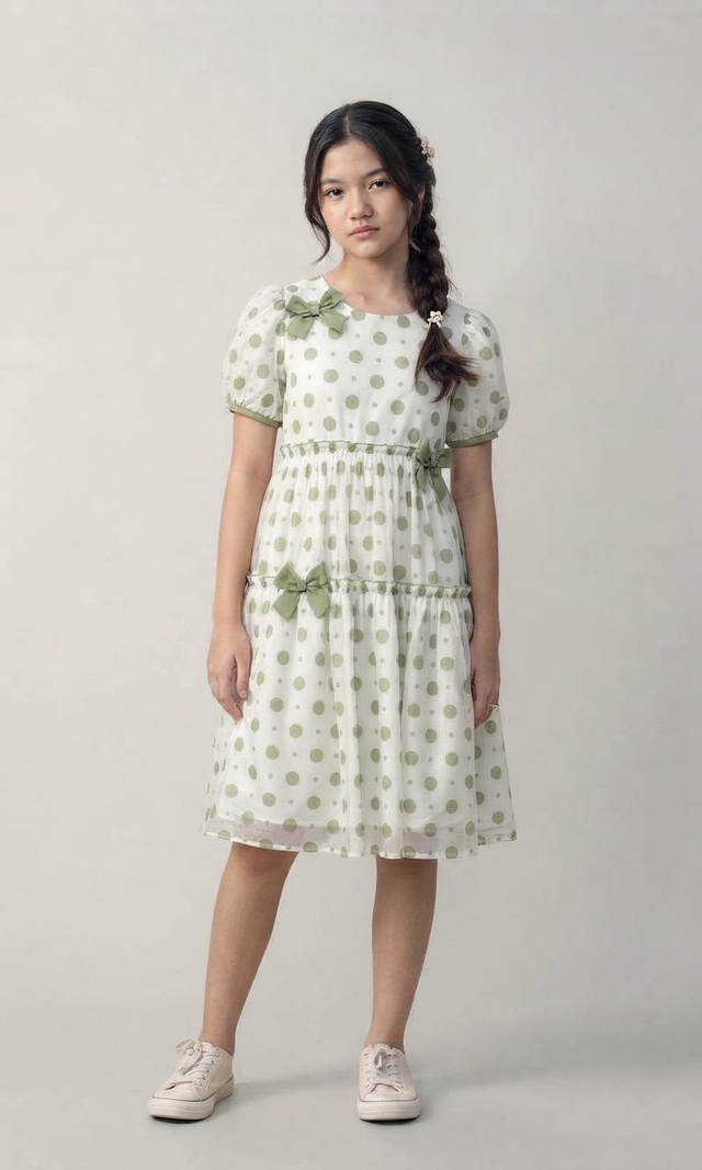 Dress Aurora Polkadotte Wrinkle Layer โ tampilan lain