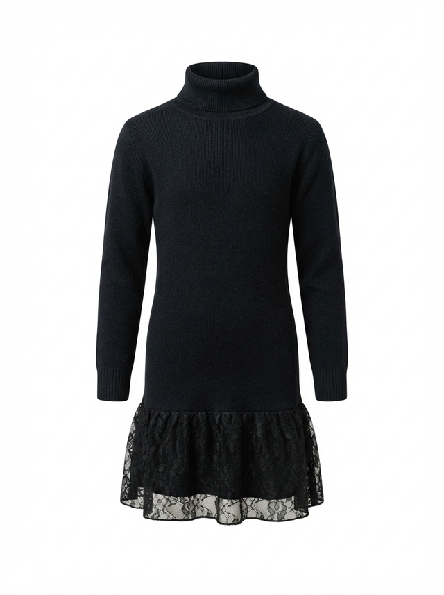 Dress Renda Split Back Ribbons