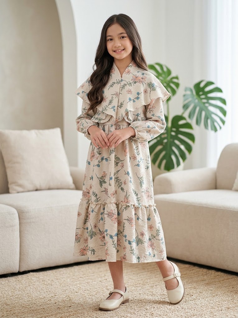 DRESS FLORAL FRILL