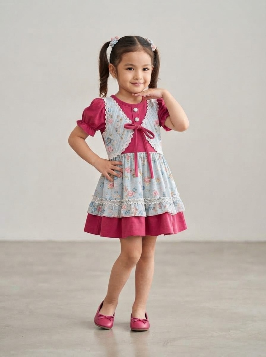 DRESS FLORAL RIBBON