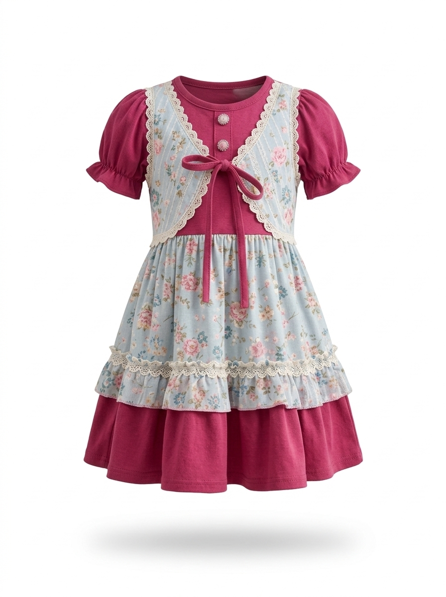 DRESS FLORAL RIBBON