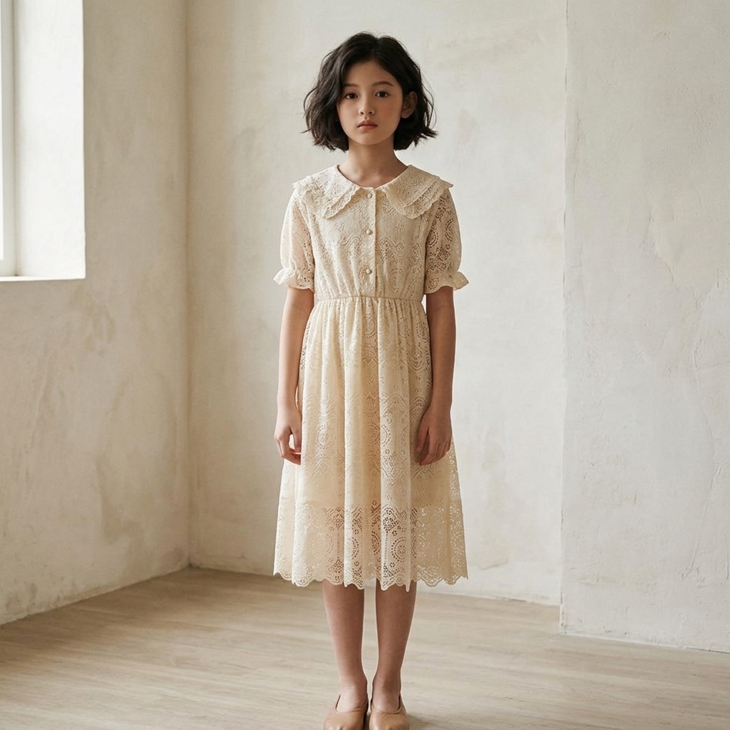 Dress Girl Butterfly Lace Dove - Foto 1