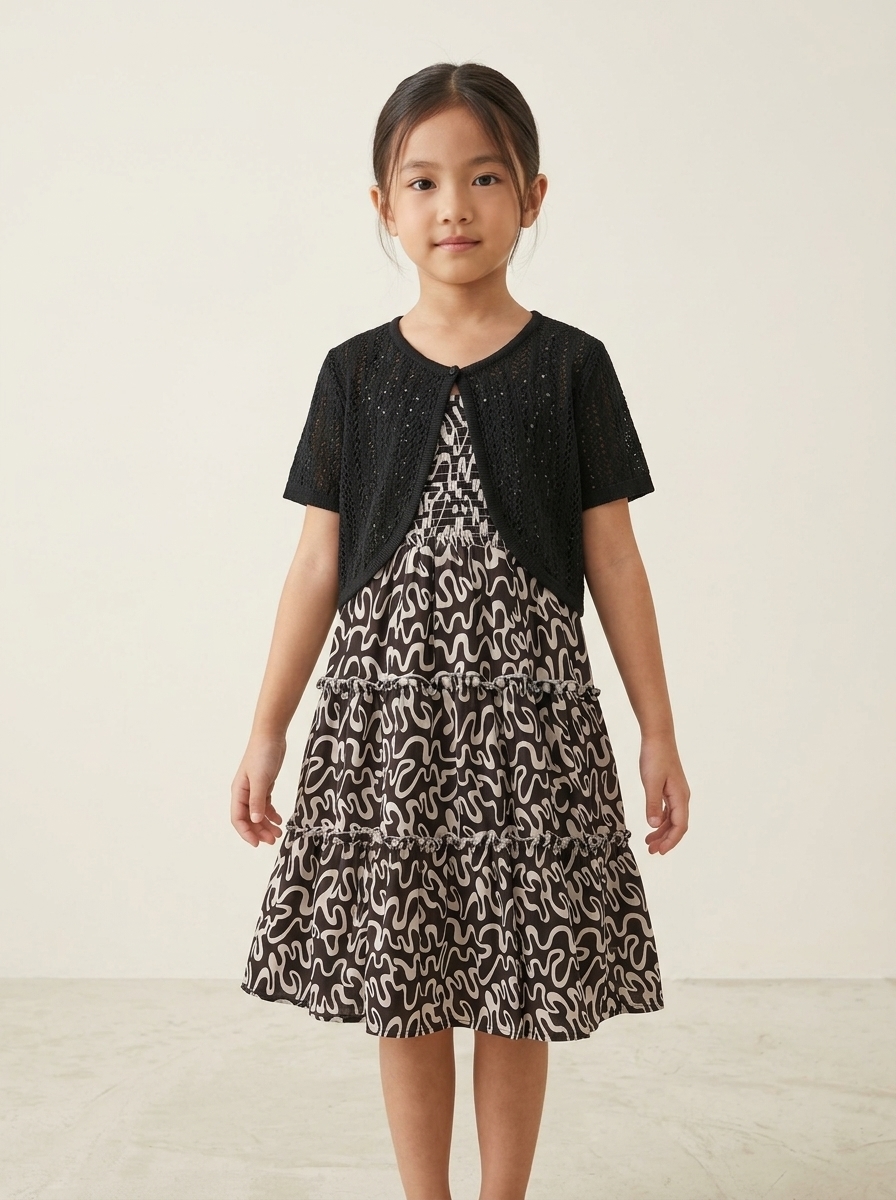 Dress Girl Monochrome Picnic Angle - Foto 1