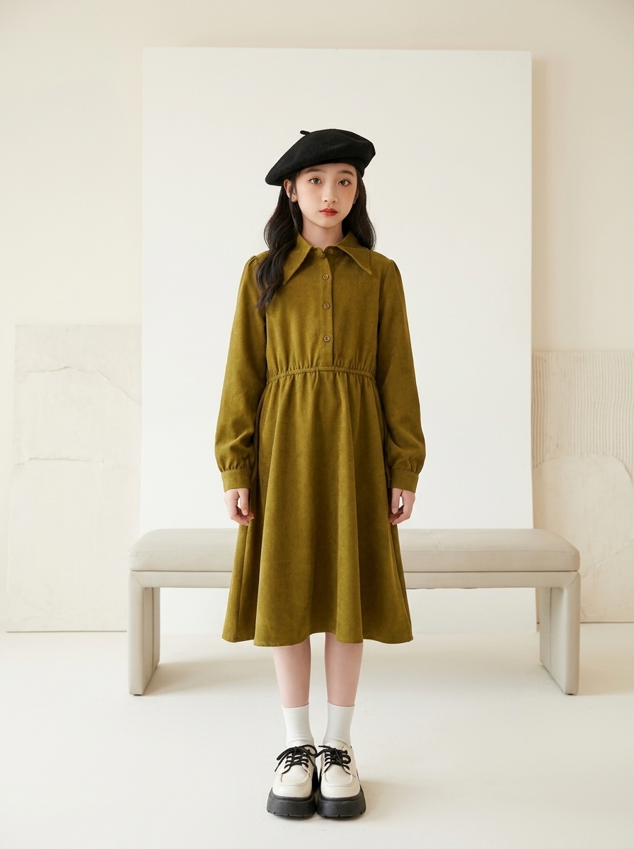 Dress Girl Motive Check Layer