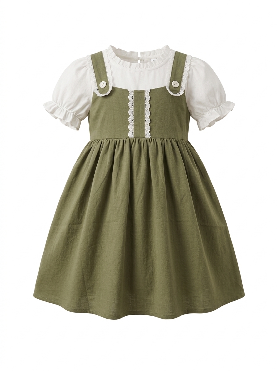 Dress Girl Olive Tone Storm