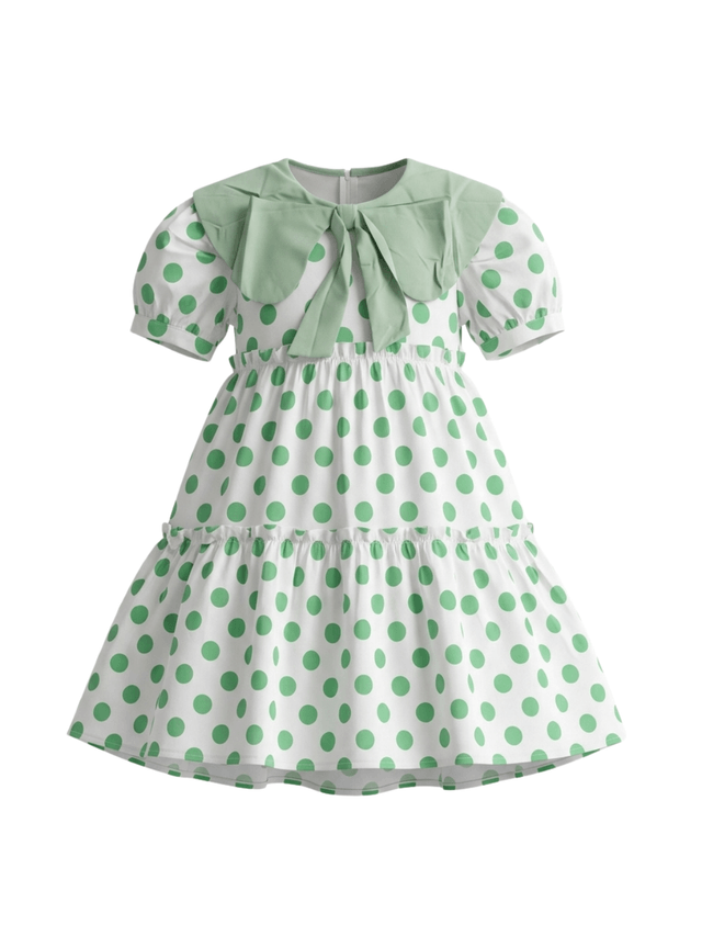 Dress Girl Pompom Corn Milk