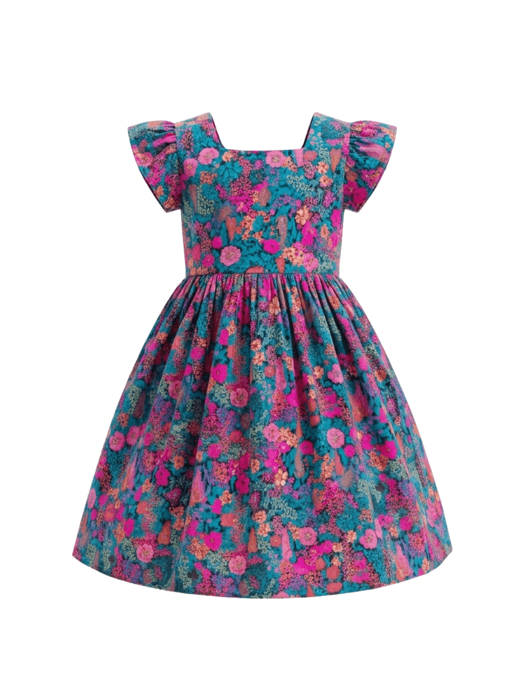 Dress Girl Purple Floral Shine