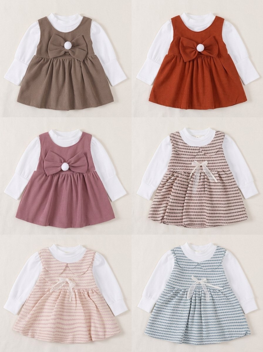 DRESS GIRLS BOW FLOWER