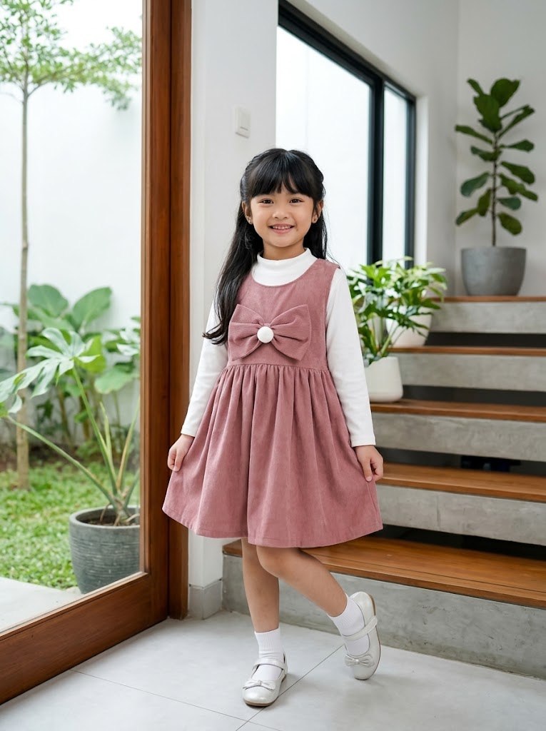 DRESS GIRLS BOW FLOWER
