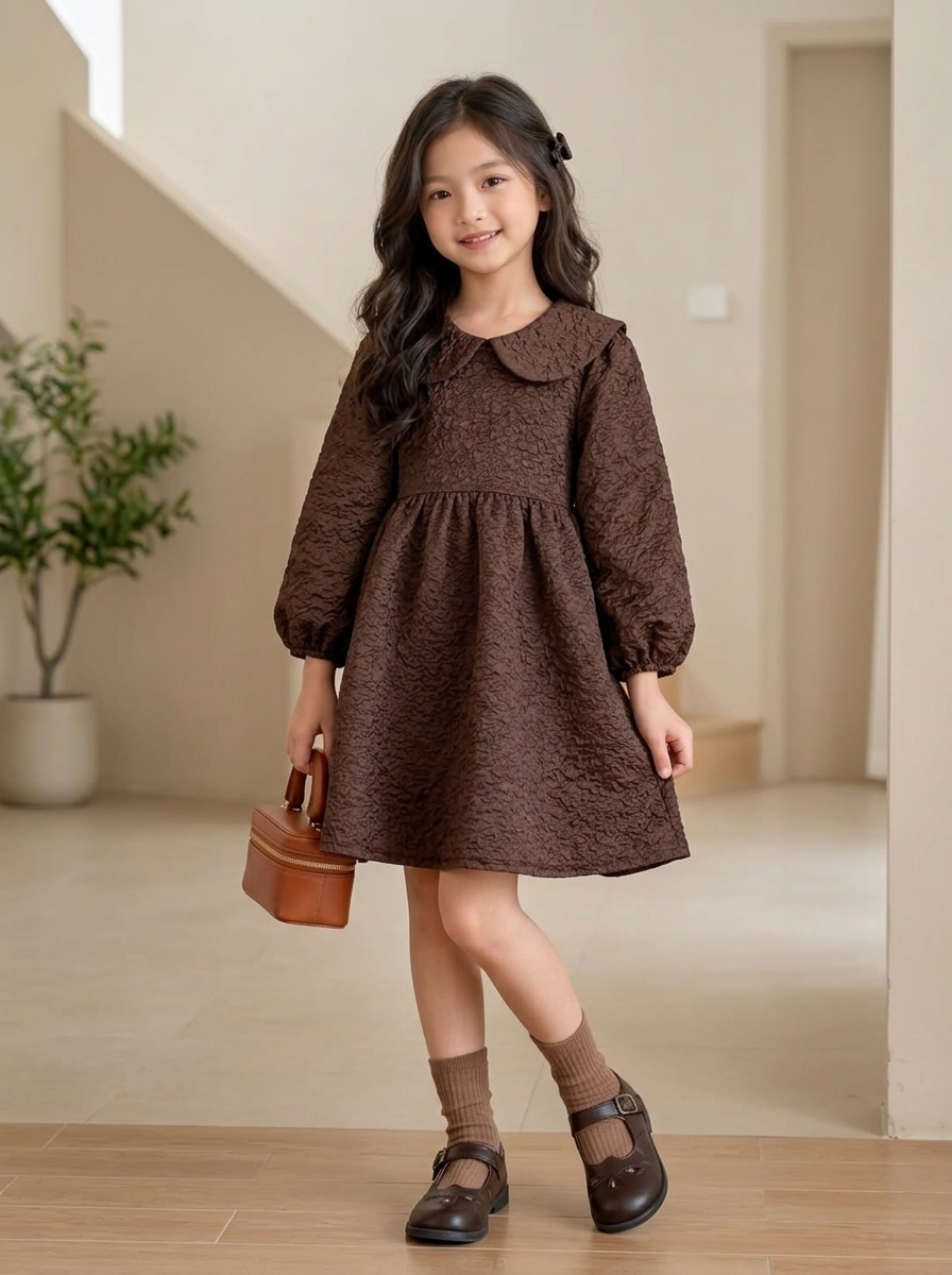 DRESS GIRLS COCOA WINTY
