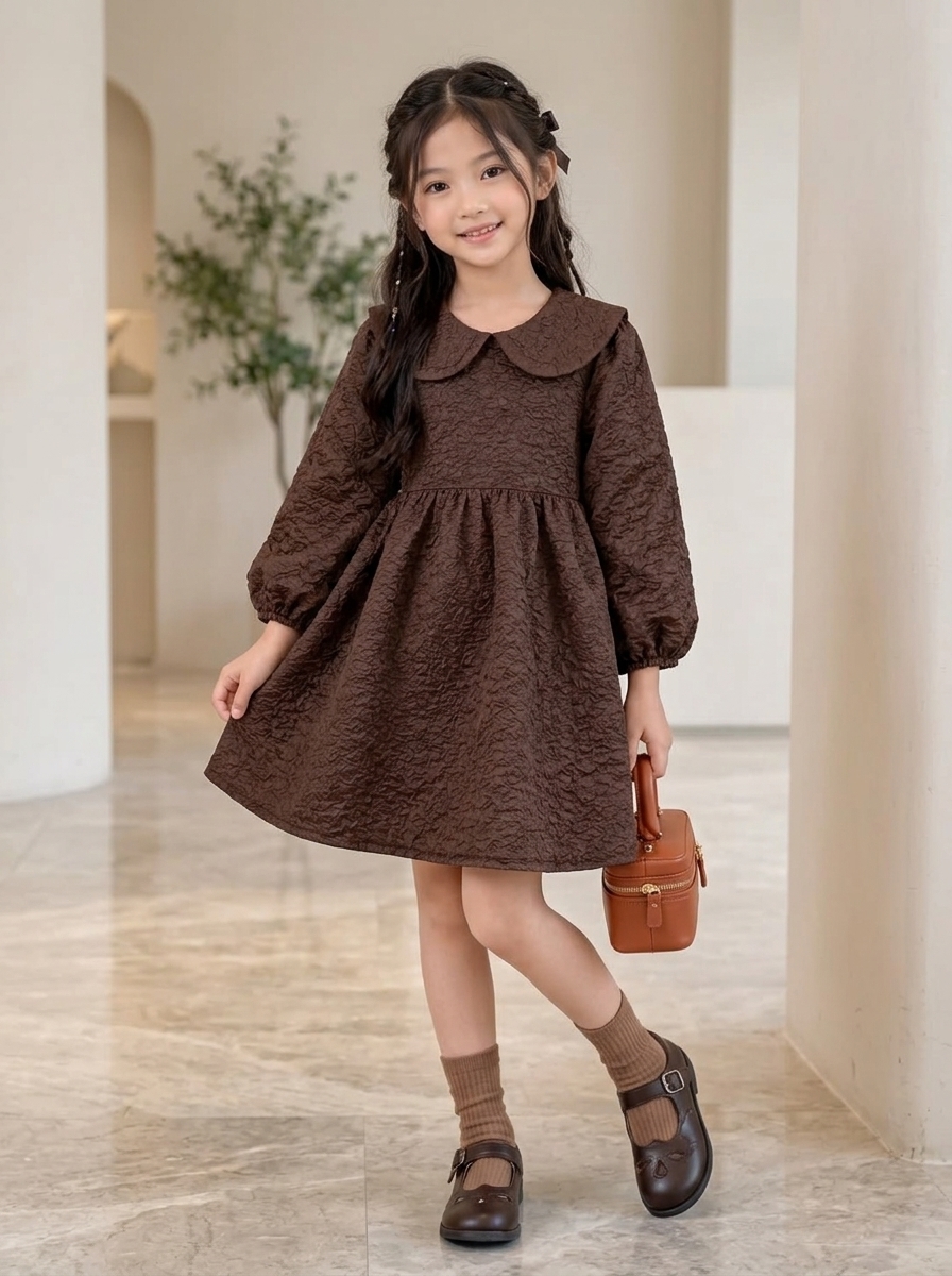 DRESS GIRLS COCOA WINTY