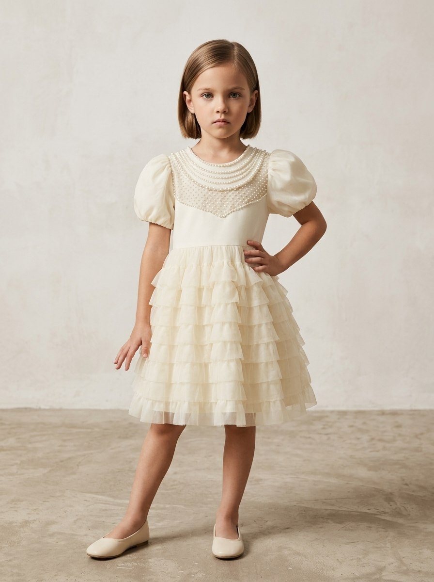 DRESS GIRLS LINEN ROSE - Foto 1