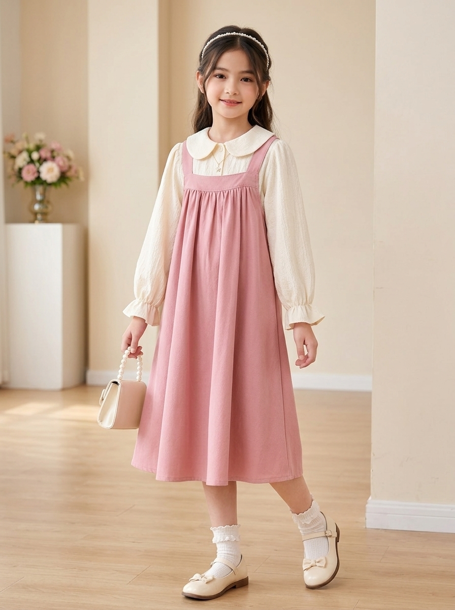 DRESS GIRLS MIELLE FAWN