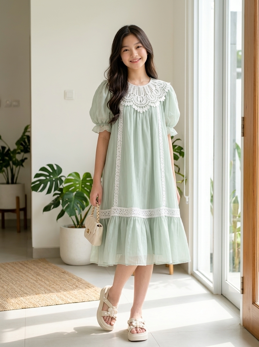 DRESS GIRLS MINT WHITLEY