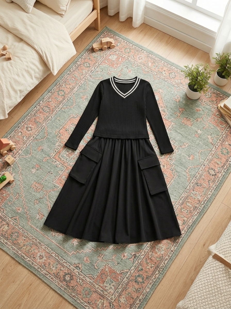 DRESS GIRLS NOIR DOTTIE