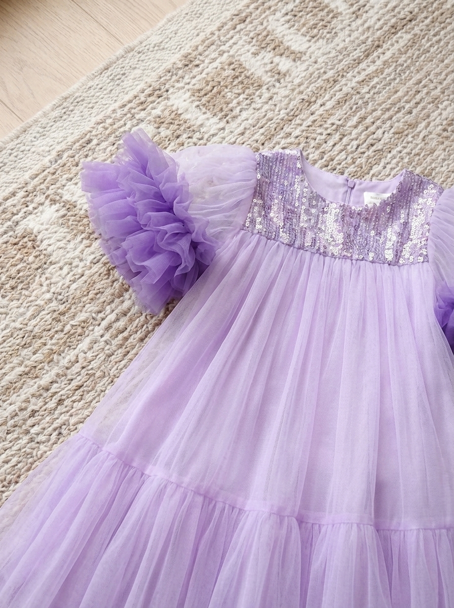 DRESS GIRLS PUPPY PURPLE