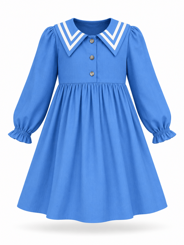 Dress Girls Striped Blue Little Longs