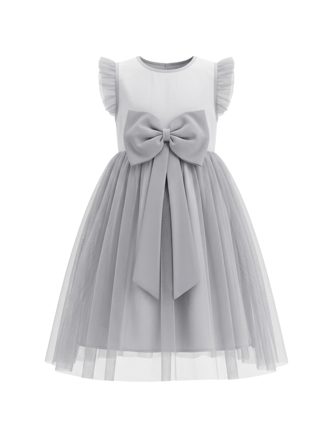 Dress Girl Starlace Silver Bows