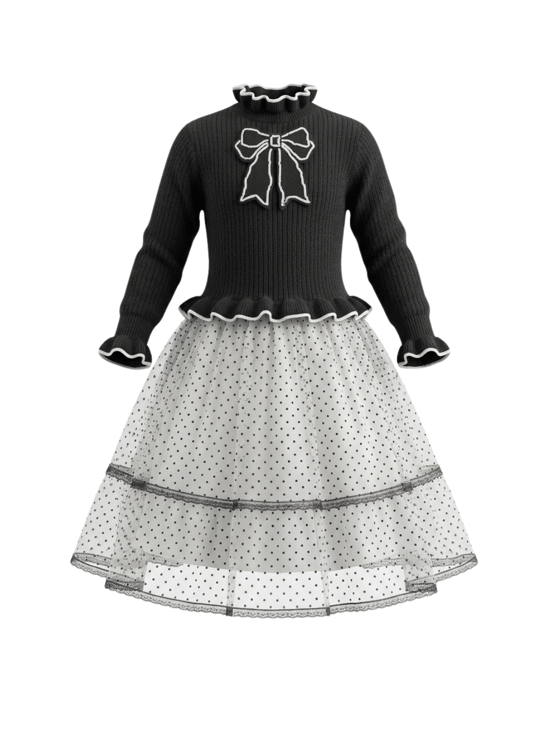 Dress Girls Tile Neck