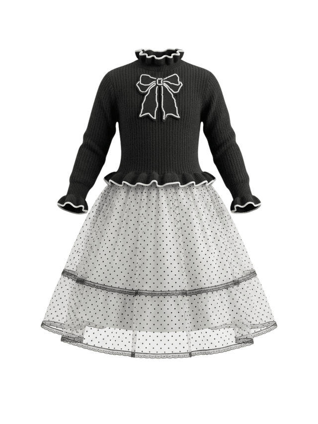 Dress Girls Tile Neck