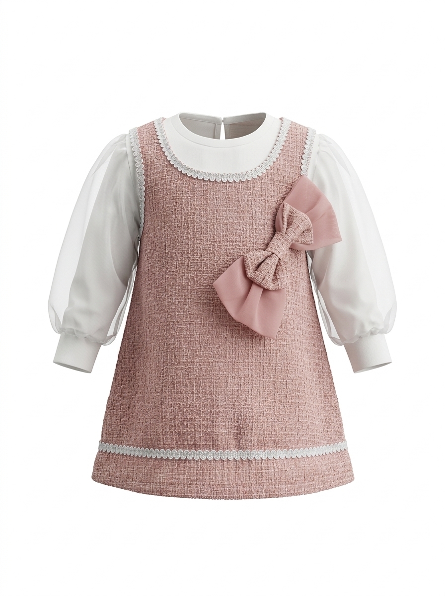 Dress Girl Sweet Slim Pocket