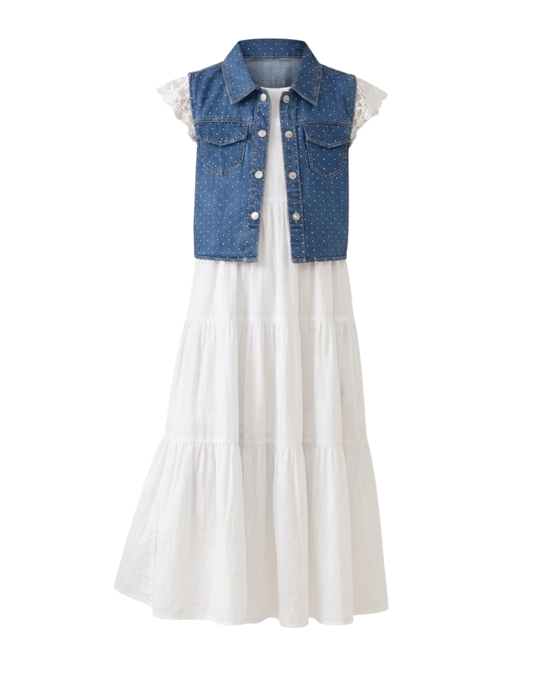 DRESS RUFFLE SKY