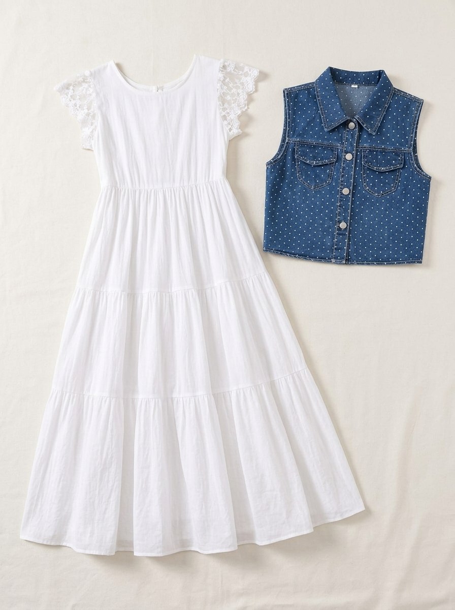 DRESS RUFFLE SKY