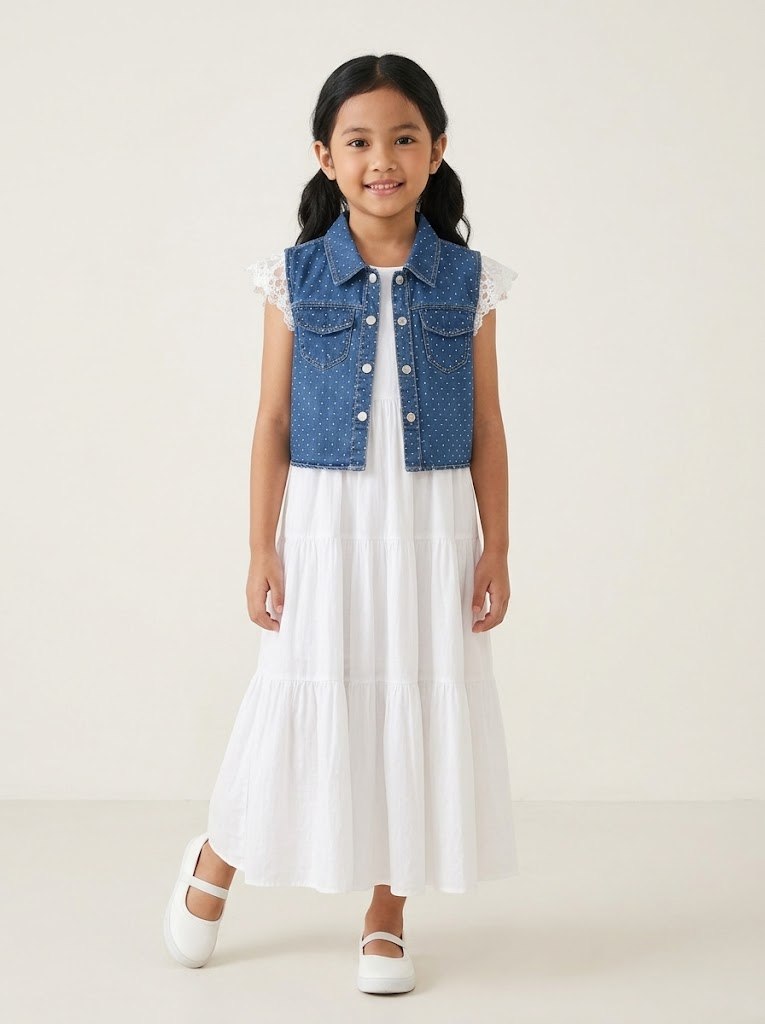 DRESS RUFFLE SKY