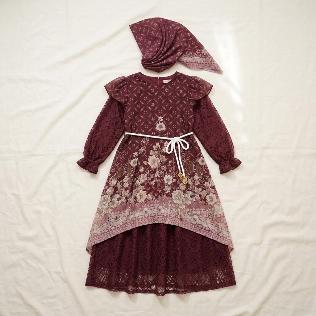 Gamis Anak Majestic Blossom Raya