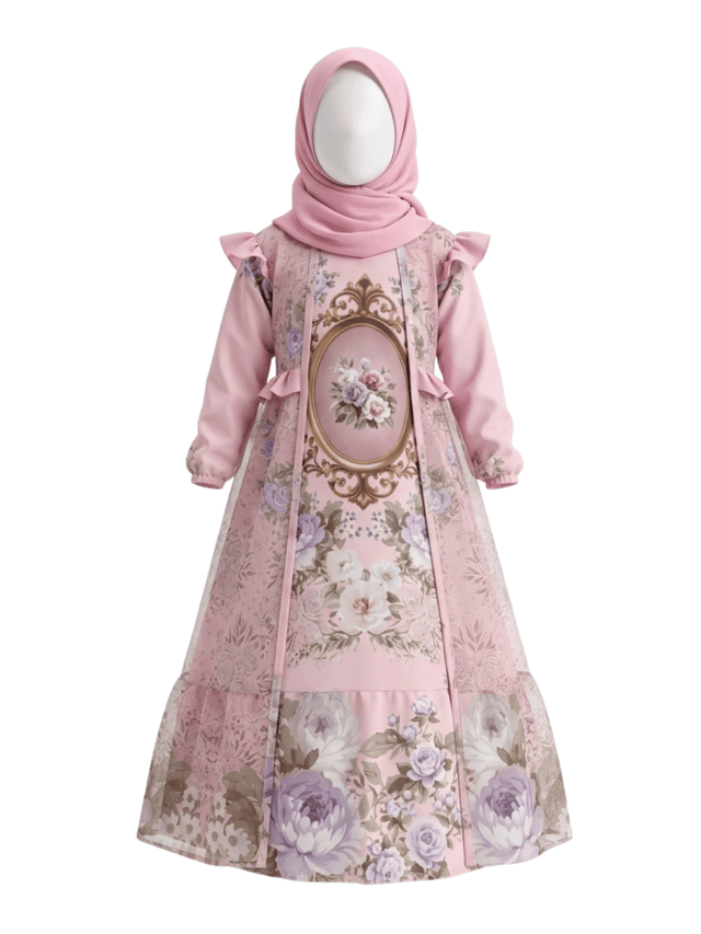 Gamis Anak Sky Blue Embralle
