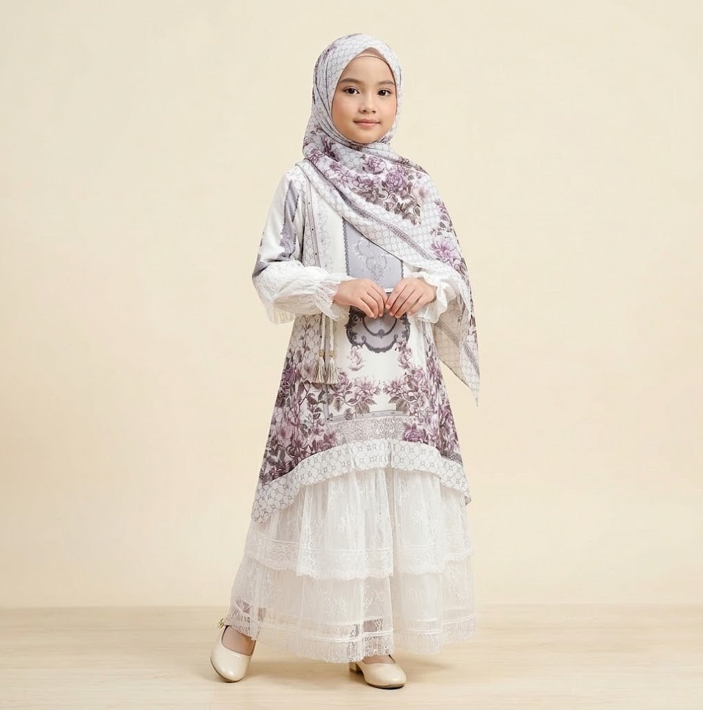 Gamis Anak Vintage Baroque Duo โ tampilan lain