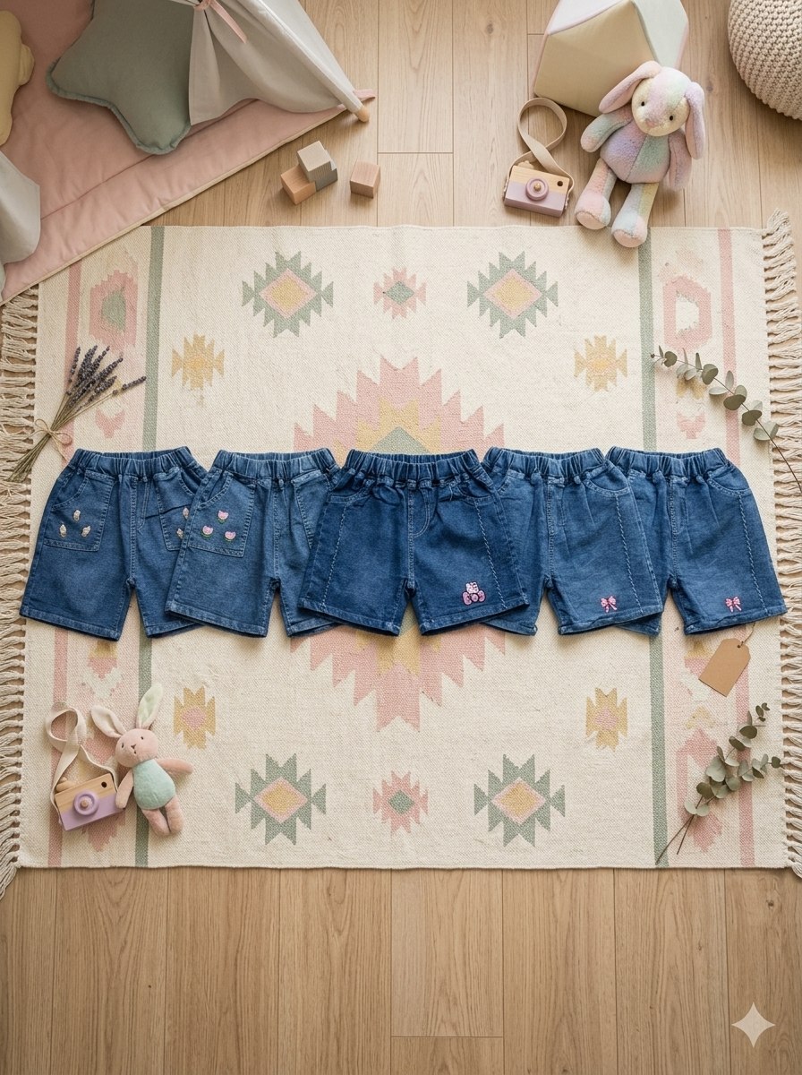 GIRLS PANTS BLUE WHIMSY HOTPANTS JEANS - Foto 4