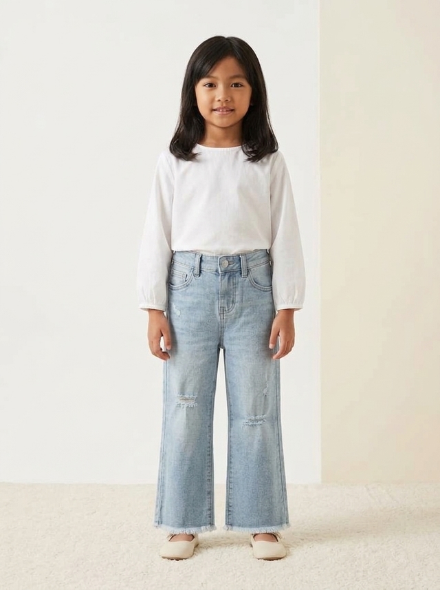 Pants Girl Lay Scratch Denim — tampilan lain