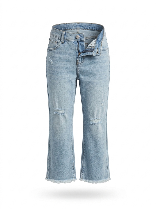 Pants Girl Lay Scratch Denim