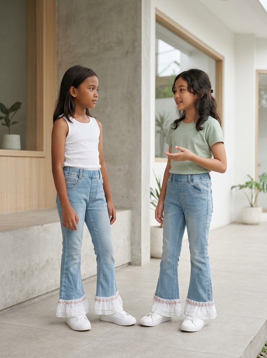 Pants Girls Chic Flare Jeans