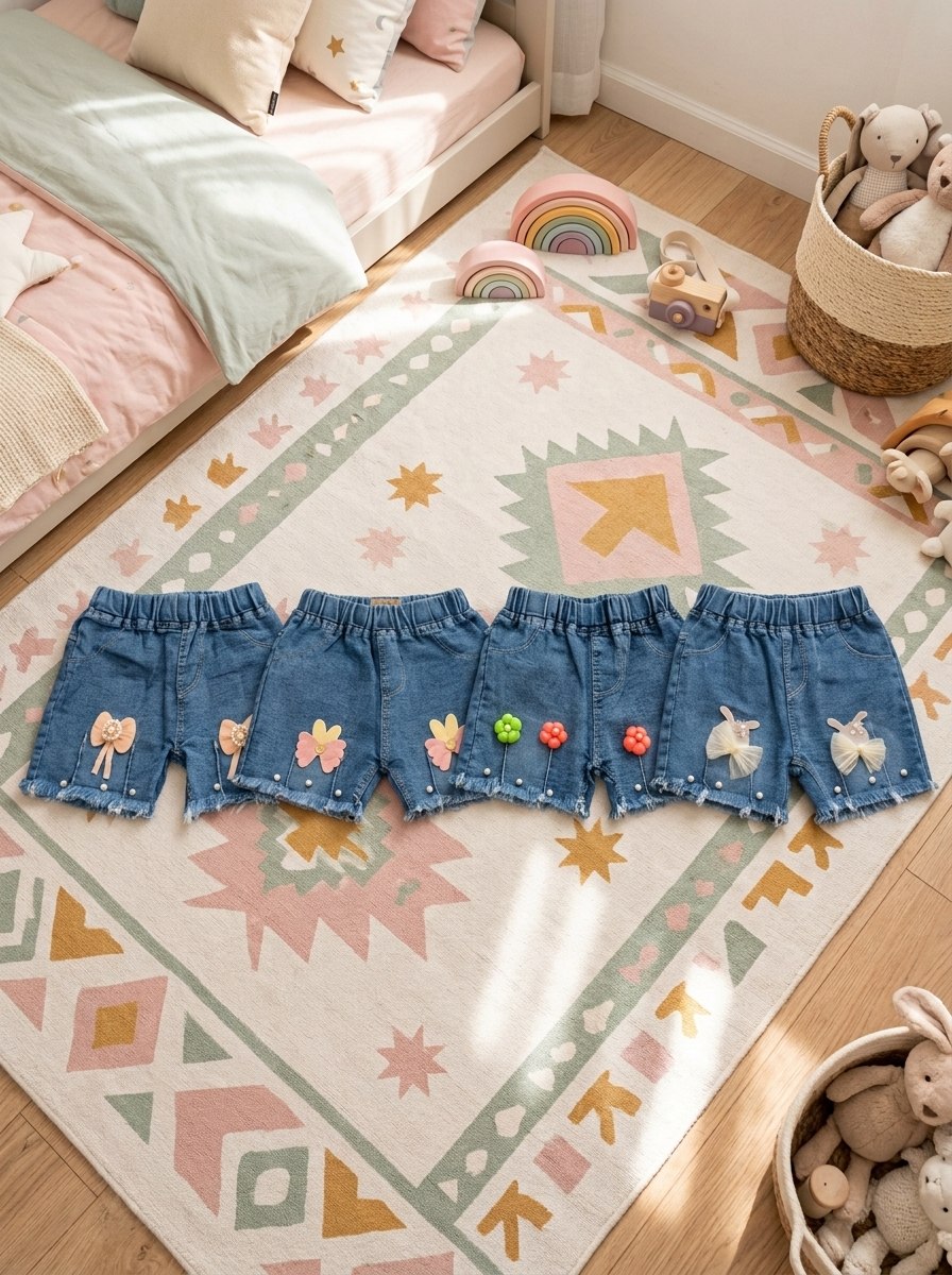 PANTS GIRLS ETOILLE DENIM HOTPANTS JEANS - Foto 4
