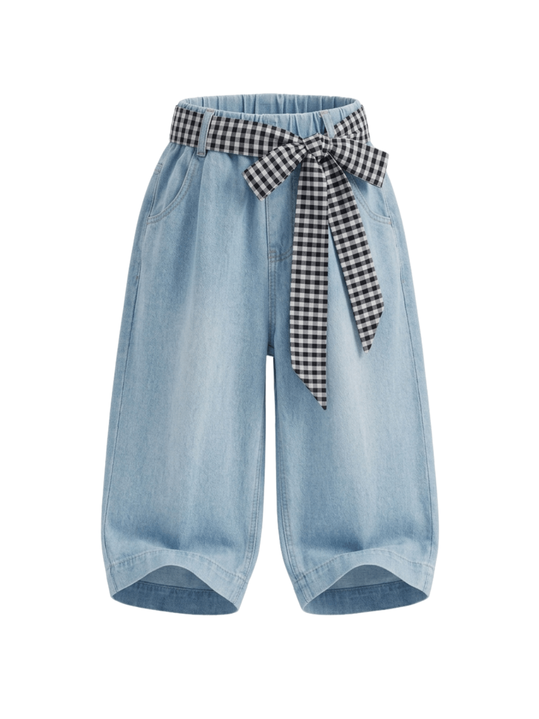 lamonte-111-PantsGirlShortBowDenim