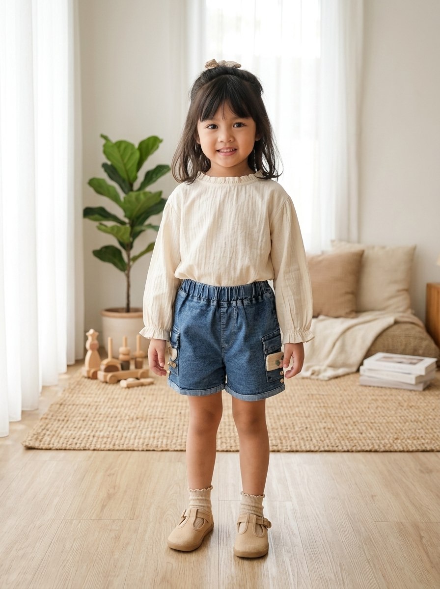 PANTS GIRLS MOONHWASHED MINI HOTPANTS JEANS