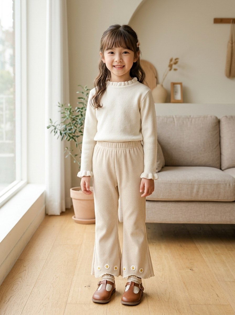 PANTS GIRLS PEBBLE POPPY
