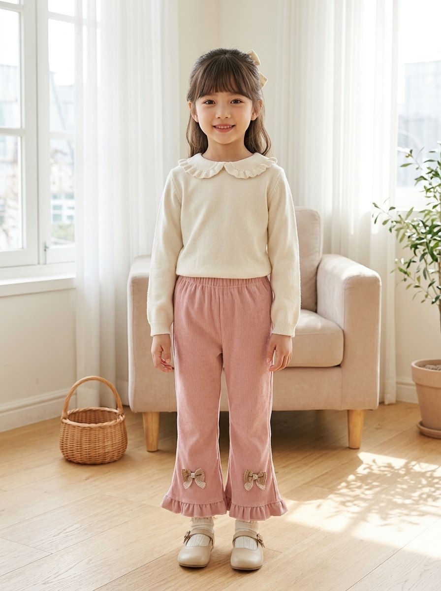 PANTS GIRLS PEBBLE POPPY