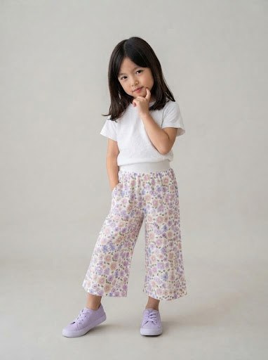 PANTS GIRLS PETAL RIBBON