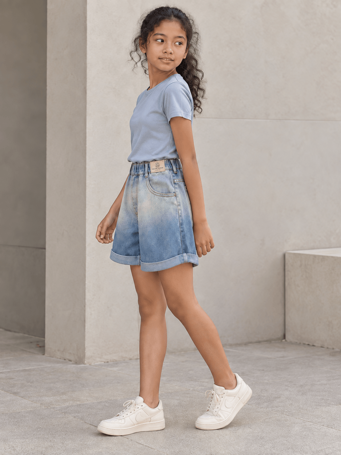 Pants Girl Short Ori Denim