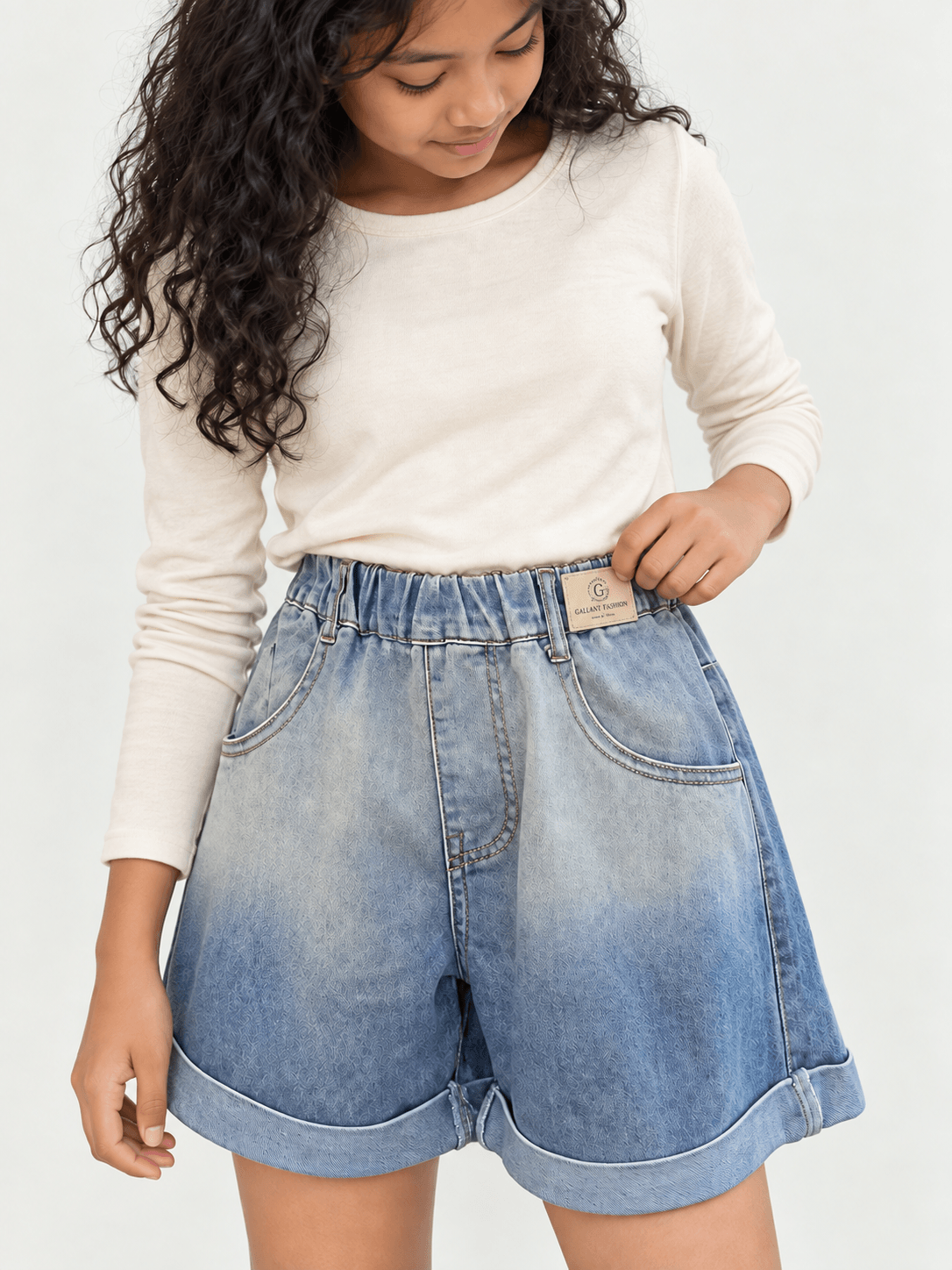Pants Girl Short Ori Denim