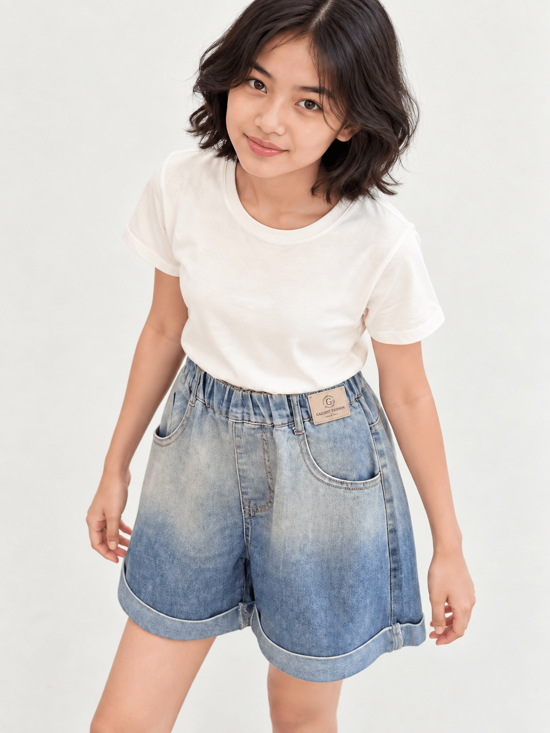 Pants Girl Short Ori Denim