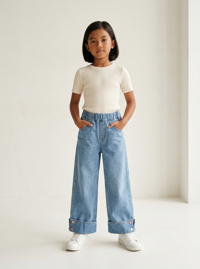 Pants Girl Stellar Wide Jeans โ tampilan lain